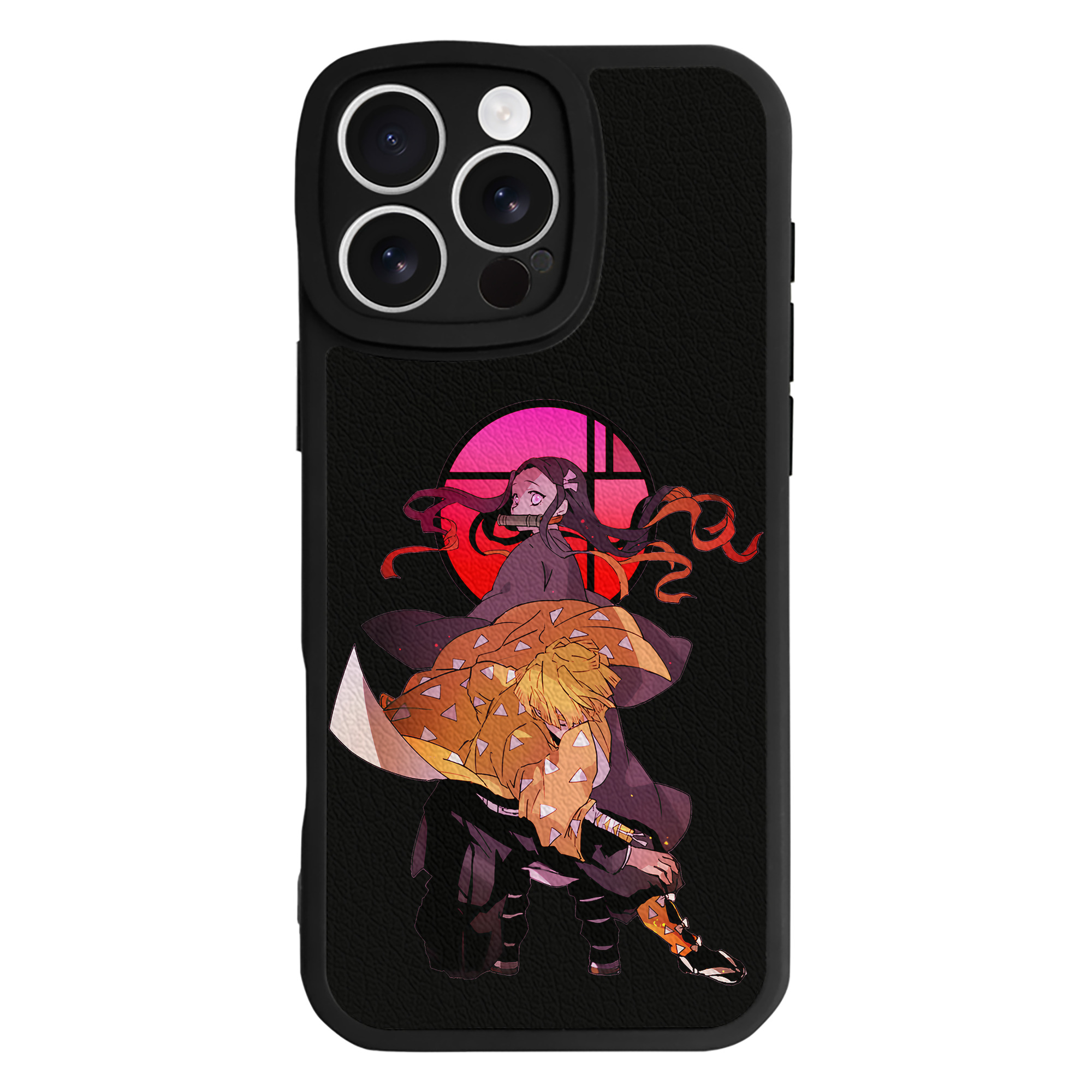 （画像用） 鬼滅の刃（きめつのやいば）我妻 善逸／あがつま ぜんいつ Agatsuma Zenitsu 【iPhone 16シリーズ対応】シリコンスマホケース（レザー調） 材質：シリコン